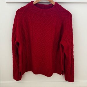 Red H&M Cable Knit Sweater